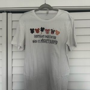 Disney White Tee with Mickey Food Icons
